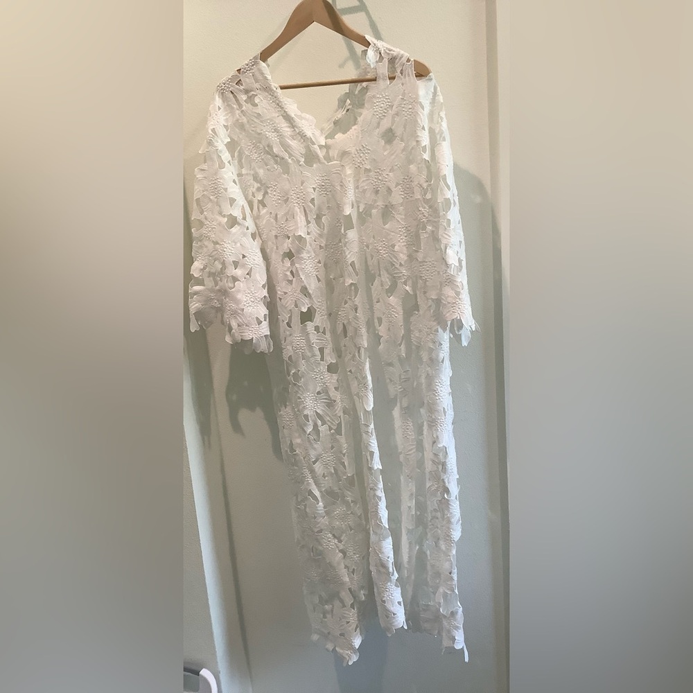 Anthropologie White Lace swimsuit coverup